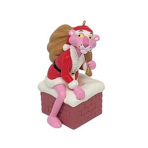 Vtg 1993 The Pink Panther Santa Hallmark Keepsake Chimney Toy Bag CL2